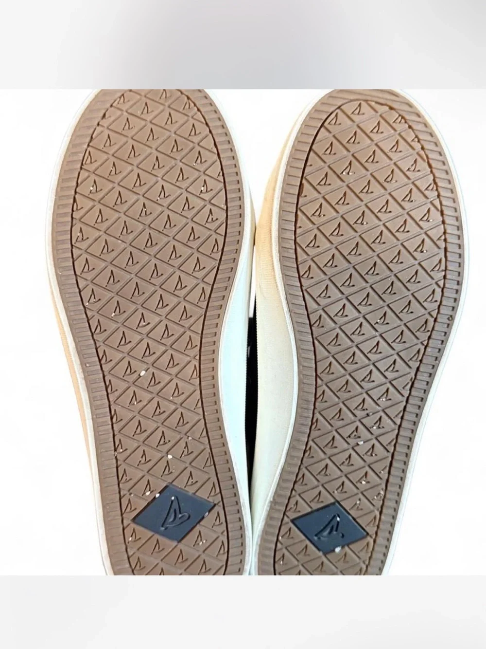 Sperry Women’s Size 7 Black Leather Boat Shoe Slip-Ons with White Sole